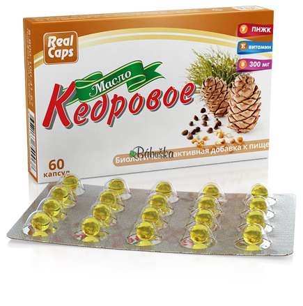 Cédrový olej Realcaps v kapsuliach - 60 kapslí, záruka do 5.10.2025 Cédrový olej Realcaps v kapsuliach - 60 kapslí, záruka do 5.10.2025